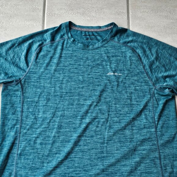 Mens Eddie Bauer Motion Free Dry Active Shirt Tall Extra Large TXL Green Teal - Picture 2 of 2